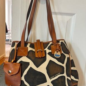 Dooney & Bourke Canvas/Leather Giraffe Tote
